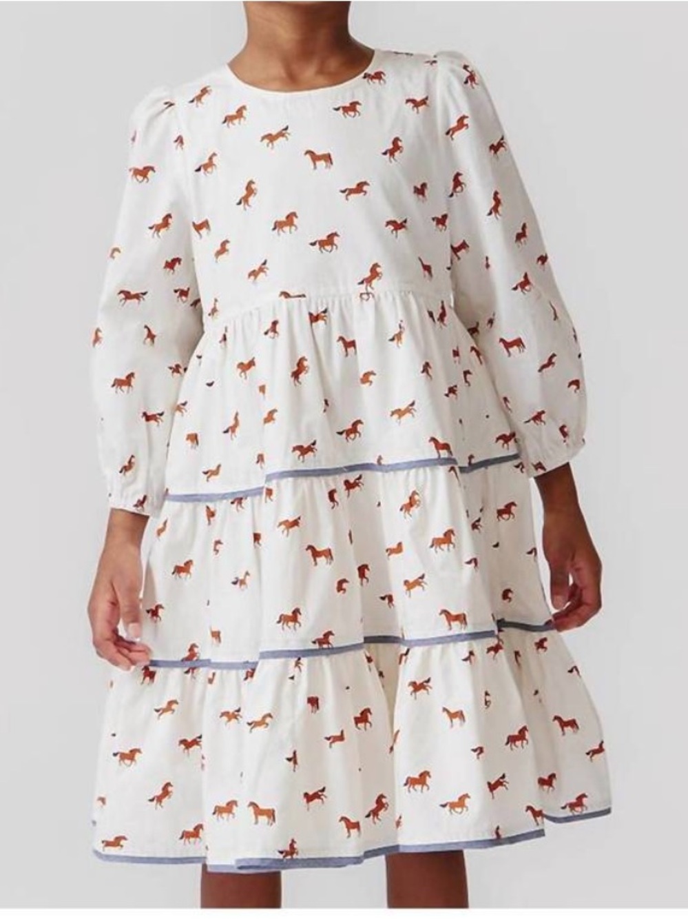 NWOT Pink Chicken Julia Dress in tiny horses Sz 3T